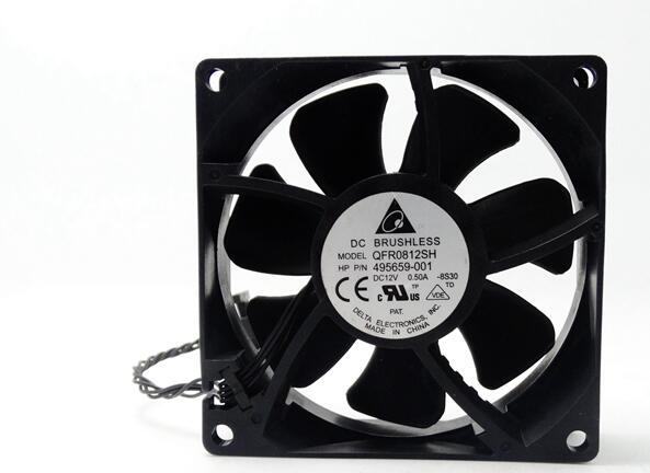 Original DELTA QFR0812SH Cooling Fan 12V 0.5A 3.96W 3wires QFR0812SH Fans